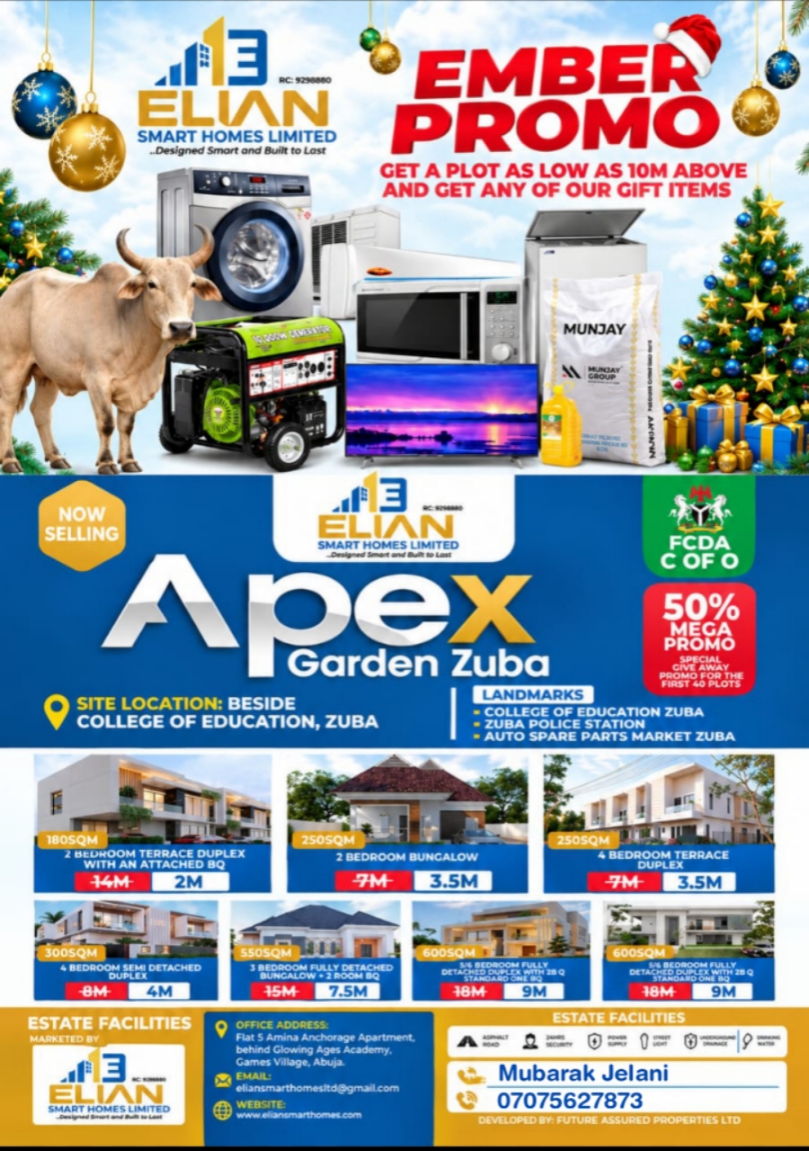 Apex Garden Zuba – C of O Land For Sale in Zuba, Abuja | 50% Ember Promo | Elian Smart Homes